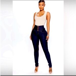 Fashion Nova button up high Waisted skinny jeans